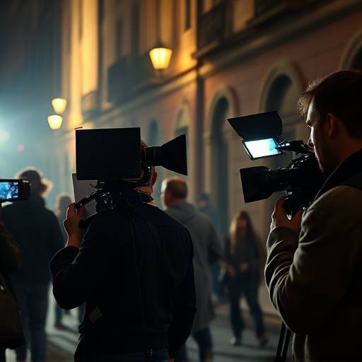 Photographie d'un plateau de tournage pour un court-métrage indépendant à Lyon.
